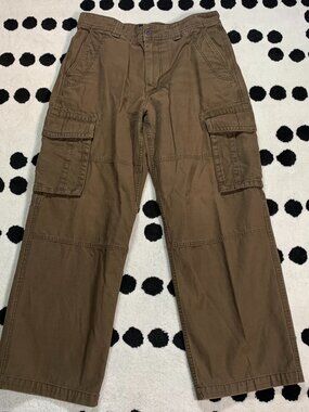 Vintage Y2K Old Navy Surplus Cargo Pants 31x28 Khaki Wide Leg Utility Gorpcore